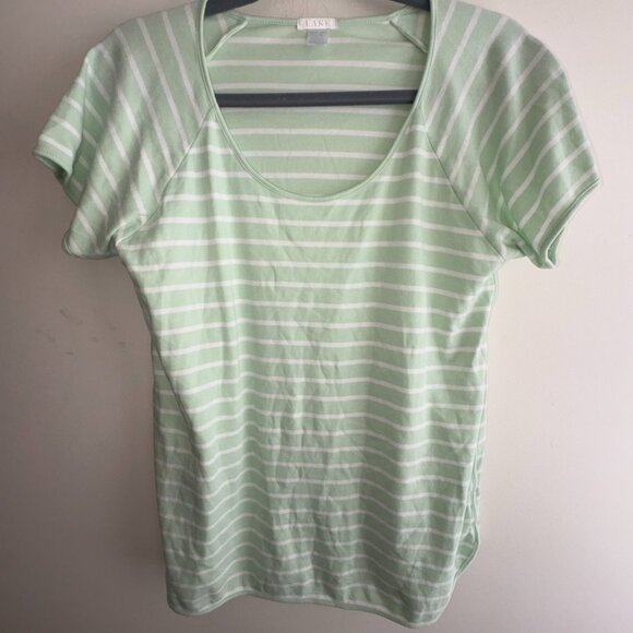 LAKE Other - LAKE Pajama Pima Cotton Shirt Short Sleeve Mint Stripe size Large